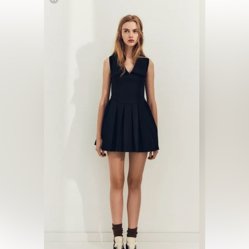 Zara NWT Navy Sleeveless Mini Dress